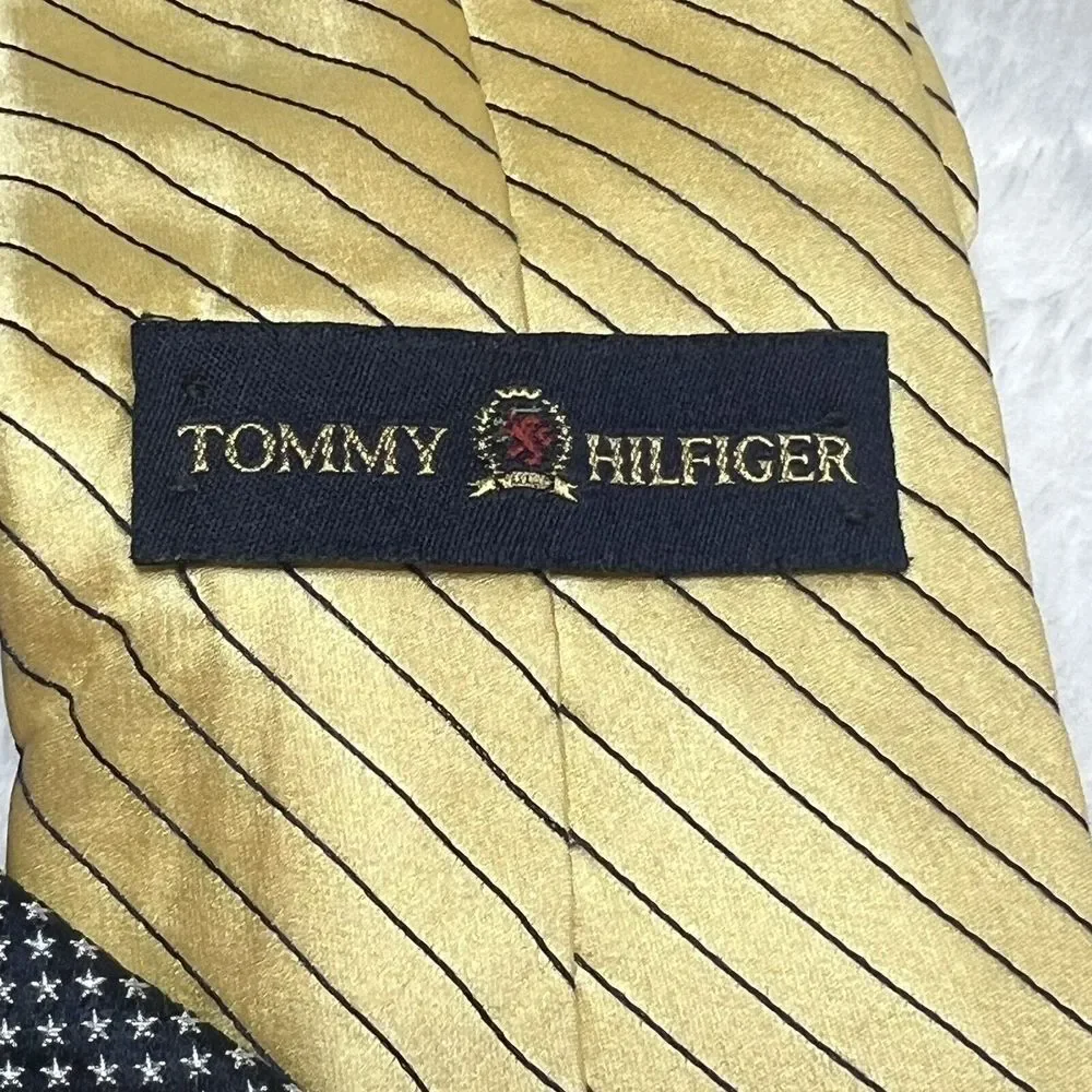 Tommy Hilfiger Silk Tie Yellow‎ Striped